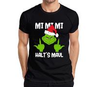 Mi Mi Halt's Maul Grinch - Camiseta para hombre, diseño con texto en alemán, Negro , XL