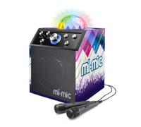 Mi-Mic Altavoz Cubo | Máquina de Karaoke para niños y Altavoz de Cubo de Disco, portátil con Bluetooth, micrófono, Luces LED y Eco, Negro