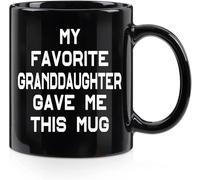 Mi nieta favorita me dio esta taza, taza de abuela y abuelo, tazas de café, taza de café novedosa, taza de té de cerámica con impresión de doble cara para mamá, papá, amigo, esposa, esposo, regalo de