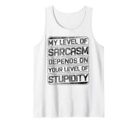 Mi Nivel de Sarcasmo depende de tu Nivel de Estupidez Retro Camiseta sin Mangas