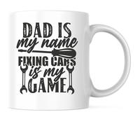 Mi Nombre Es Papá. Arreglar Autos Es Mi Juego. Tazas De Cerámica Con Asa Tazas De Desayuno Chic Mug Para Escuela Leche Hogar 330Ml