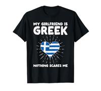 Mi Novia es Griega Nada me Asusta - Grecia Heart Camiseta gráfica económica
