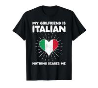 Mi Novia es Italiana Nada me Asusta - Italia Corazón Camiseta gráfica económica, Hombre, Negro, M