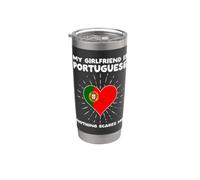 Mi novia es portuguesa Nada me asusta Portugal Corazón Vaso térmico de acero inoxidable de doble pared