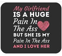 Mi Novia Es Un Gran Dolor De Cabeza. Novio del Día De San Valentín. Alfombrilla De Escritorio Portátil Alfombrilla De Ratón Bordes Cosidos Mousepad para Oficina Hogar Ordenador 25X30Cm