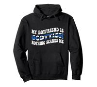 Mi Novio Es Escocés Nada Me Asusta Divertido Retro Groovy Sudadera con Capucha