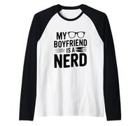 Mi Novio es un Nerd para Parejas G amiseta Manga Raglan