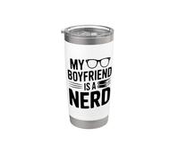 Mi novio es un nerd para parejas geek Vaso térmico de acero inoxidable de doble pared