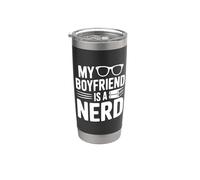 Mi novio es un nerd para parejas geek Vaso térmico de acero inoxidable de doble pared