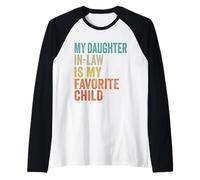 Mi nuera es mi Hijo Favorito Retro Vintage Camiseta Manga Raglan
