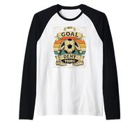 Mi Objetivo es Negar el tuyo Portero de fútbol Vintage Juvenil Camiseta Manga Raglan