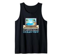 Mi Oficina Tiene un Trabajador Remoto con Vista al mar Camiseta sin Mangas