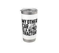 Mi otro coche es un tractor Gracioso Vida en la granja Humor Vaso térmico de acero inoxidable de doble pared