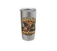 Mi otro terapeuta es un retiro de caza al aire libre Vaso térmico de acero inoxidable de doble pared