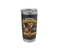 Mi otro terapeuta es un retiro de caza al aire libre Vaso térmico de acero inoxidable de doble pared