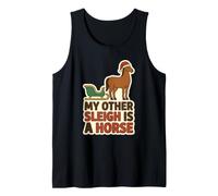 Mi Otro Trineo es un Caballo de Humor navideño con Sombrero de Papá Noel Camiseta sin Mangas
