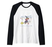 Mi Otro Viaje es una Escoba, Linda Bruja de Halloween Camiseta Manga Raglan