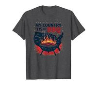 Mi País 'Tis De Barbacoa Camiseta, Hombre, Jaspeado Oscuro, 6XL