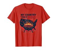 Mi País 'Tis De Barbacoa Camiseta, Hombre, Rojo, S