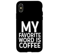 Mi Palabra Favorita Es Café Cafeína Barista Chica Trabajos Café Carcasa para iPhone X/XS