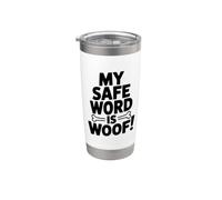 ¡Mi palabra segura es Woof! Vaso térmico de acero inoxidable de doble pared