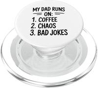 Mi Papá Corre con Café Caos Chistes Malos Humor PopSockets PopGrip para MagSafe