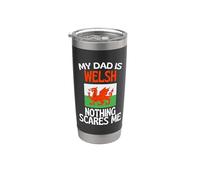 Mi papá es galés nada me asusta papá divertido Vaso térmico de acero inoxidable de doble pared