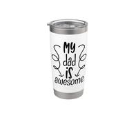 Mi papá es increíble, divertido, el Día del Padre, una familia genial Vaso térmico de acero inoxidable de doble pared