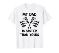 Mi papá es más rápido Que el tuyo Hijo de Carreras Hija de Camiseta gráfica económica, Hombre, Blanco, M