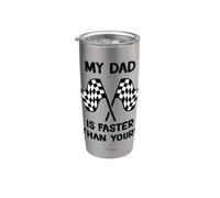 Mi papá es más rápido que el tuyo Hijo de carreras Hija de Vaso térmico de acero inoxidable de doble pared