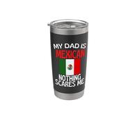 Mi papá es mexicano nada me asusta papá divertido Vaso térmico de acero inoxidable de doble pared