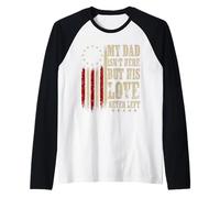 Mi papá no está aquí Pero su Amor Nunca dejó Memorial Dad Camiseta Manga Raglan