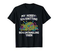 Mi pasatiempo teje un 10% y un 90% de hilo desenredado, ¡divertido caos artesanal! Camiseta