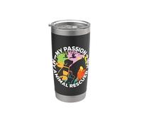 Mi pasión, mi bienestar animal, amante de los animales, rescatador de animales Vaso térmico de acero inoxidable de doble pared