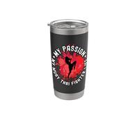 Mi Pasión Mi Boxeo Tailandés Combatiente Marcial Mixto Muay Thai Vaso térmico de acero inoxidable de doble pared