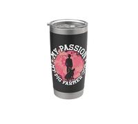 Mi pasión Mi cerdo Granjero Trabajo ama los animales de granja Granjero de cerdos Vaso térmico de acero inoxidable de doble pared