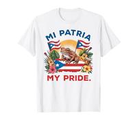 Mi Patria My Pride Patrimonio Puertorriqueño Coquí & Diseño Bandera Camiseta