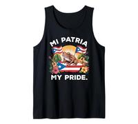 Mi Patria My Pride Patrimonio Puertorriqueño Coquí & Diseño Bandera Camiseta sin Mangas