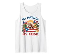 Mi Patria My Pride Patrimonio Puertorriqueño Coquí & Diseño Bandera Camiseta sin Mangas