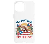 Mi Patria My Pride Patrimonio Puertorriqueño Coquí & Diseño Bandera Carcasa para iPhone 15