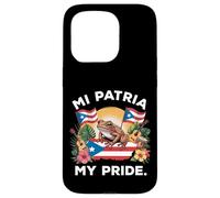 Mi Patria My Pride Patrimonio Puertorriqueño Coquí & Diseño Bandera Carcasa para iPhone 15 Pro
