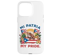 Mi Patria My Pride Patrimonio Puertorriqueño Coquí & Diseño Bandera Carcasa para iPhone 15 Pro Max
