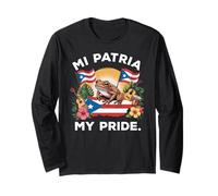 Mi Patria My Pride Patrimonio Puertorriqueño Coquí & Diseño Bandera Manga Larga