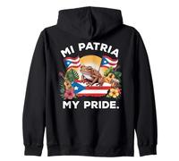 Mi Patria My Pride Patrimonio Puertorriqueño Coquí & Diseño Bandera Sudadera con Capucha