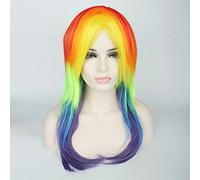 Mi pequeño Pony largo rizado ondulado pelucas cosplay multicolor por un falso femenina de las mujeres peluca de pelo de 70 cm con la cola larga para Chiristmas Partido Sólo peluca
