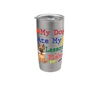 Mi Perro Belga Malinois Comió Mi Lección Planes Papá Mamá Maestra Vaso térmico de acero inoxidable de doble pared