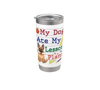 Mi Perro Belga Malinois Comió Mi Lección Planes Papá Mamá Maestra Vaso térmico de acero inoxidable de doble pared