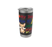 Mi Perro Chihuahua Comió Mi Lección Planes Divertido Papá Mamá Maestra Vaso térmico de acero inoxidable de doble pared