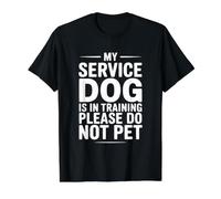 Mi Perro de Servicio está en Entrenamiento, por Favor no acaricies Camiseta gráfica económica, Hombre, Negro, S