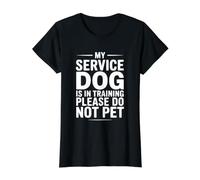 Mi Perro de Servicio está en Entrenamiento, por Favor no acaricies Camiseta gráfica económica, Mujer, Negro, XS